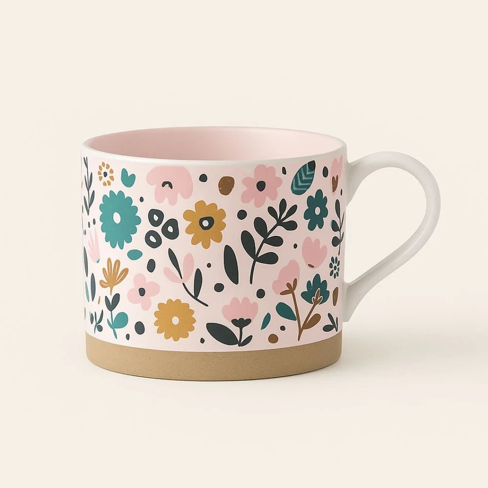 Bloomora floral mug perfect for tea, coffee, or gifting