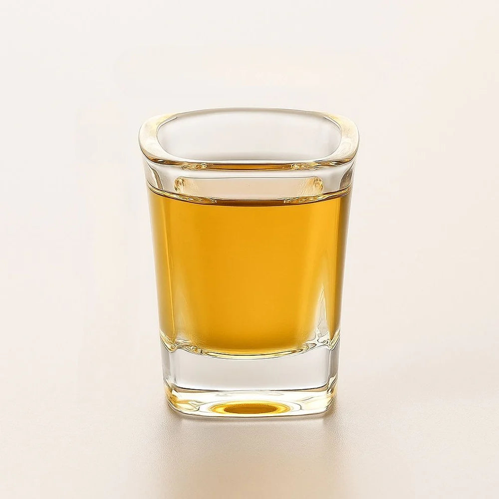 Crystal Baijiu glass set with wooden rack for spirits and wine