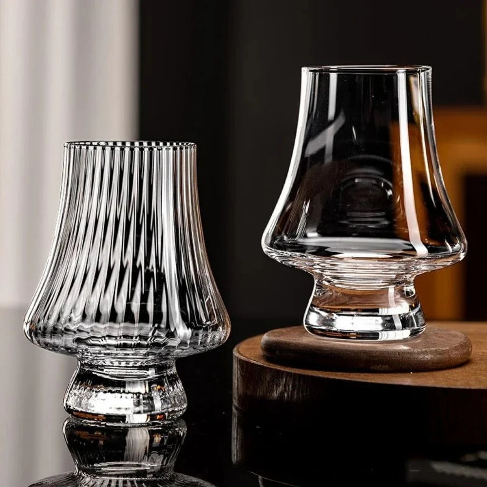 Elegant Whiskey Glass for Tasting – Top View of Clear Crystal Style